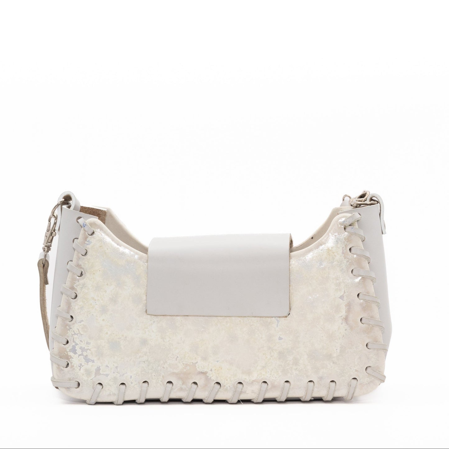 Sac porcelaine et cuir upcyclé ❄️cristaux reliefs❄️