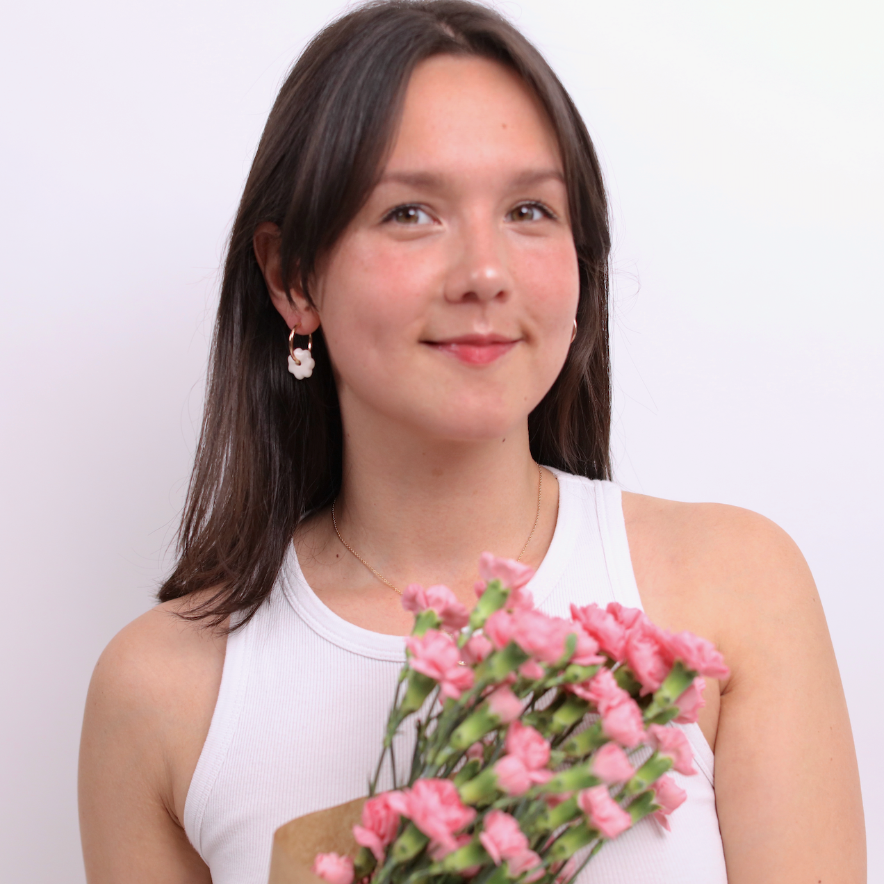 BO888 mini fleur noire et argent