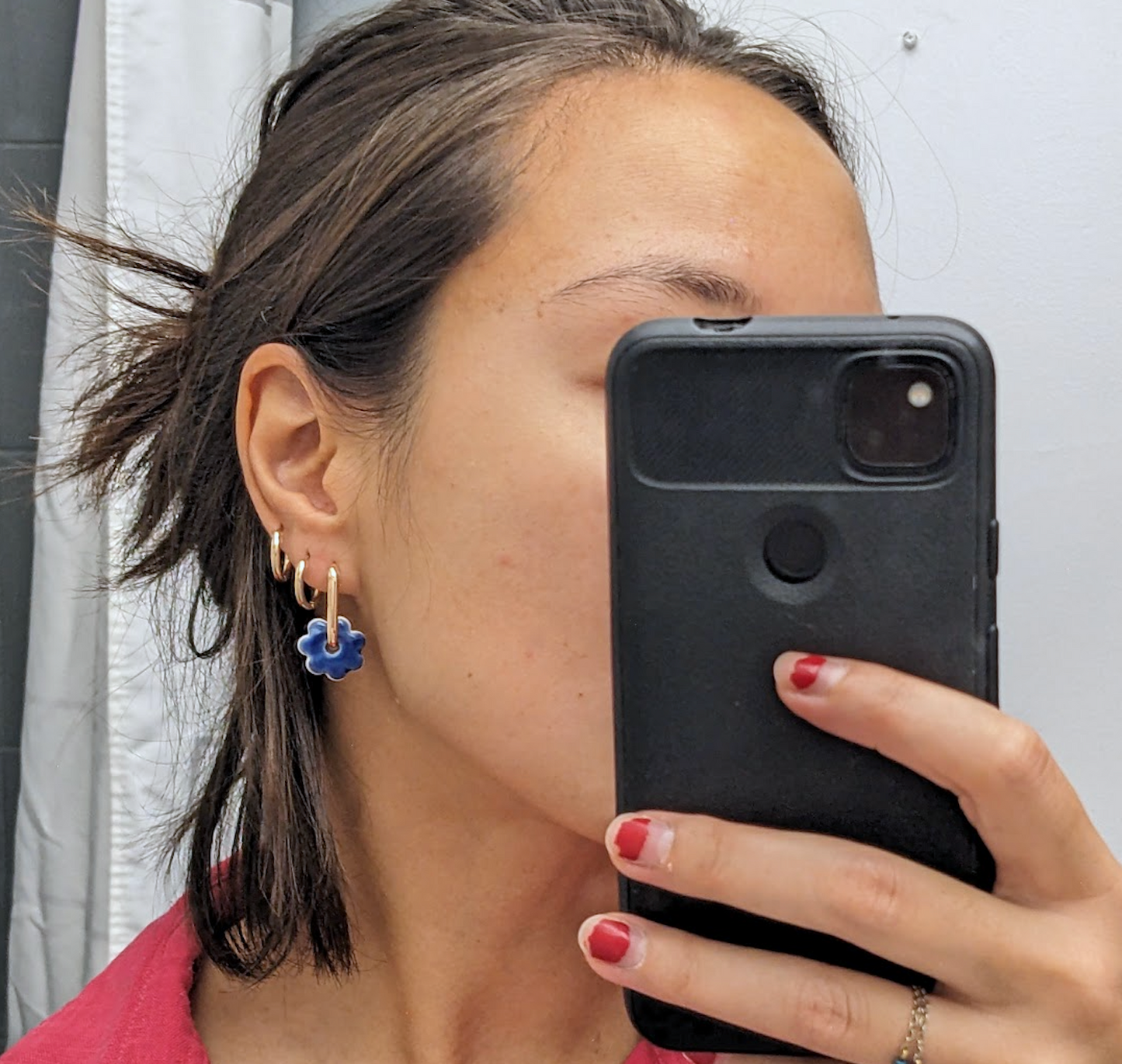 BO888 mini fleur noire et argent
