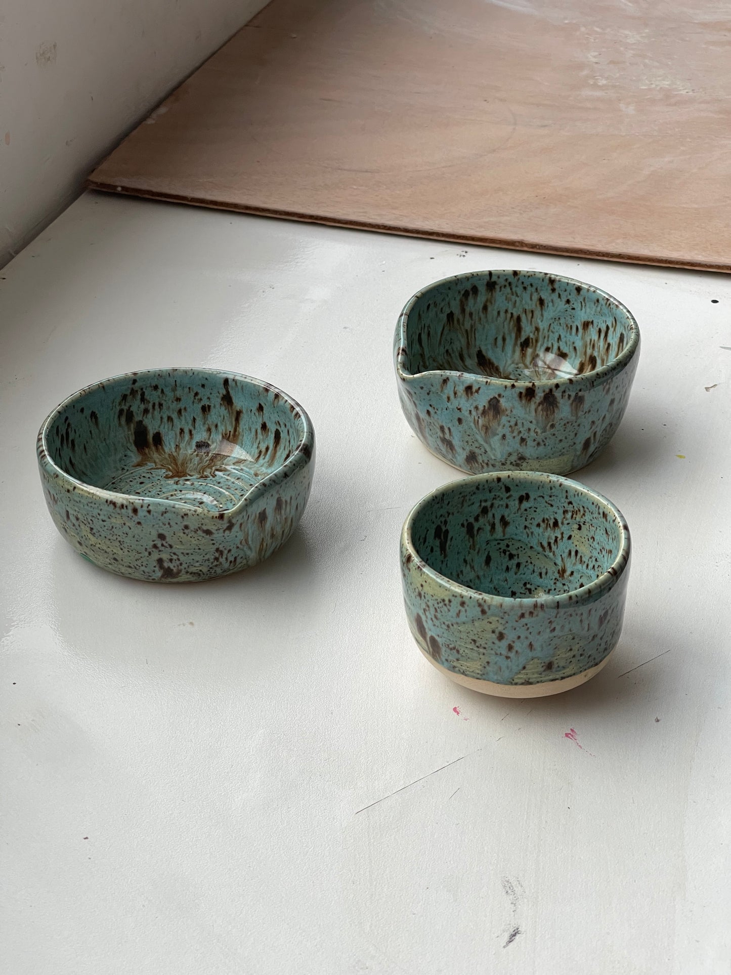 Petite tasse turquoise et brun