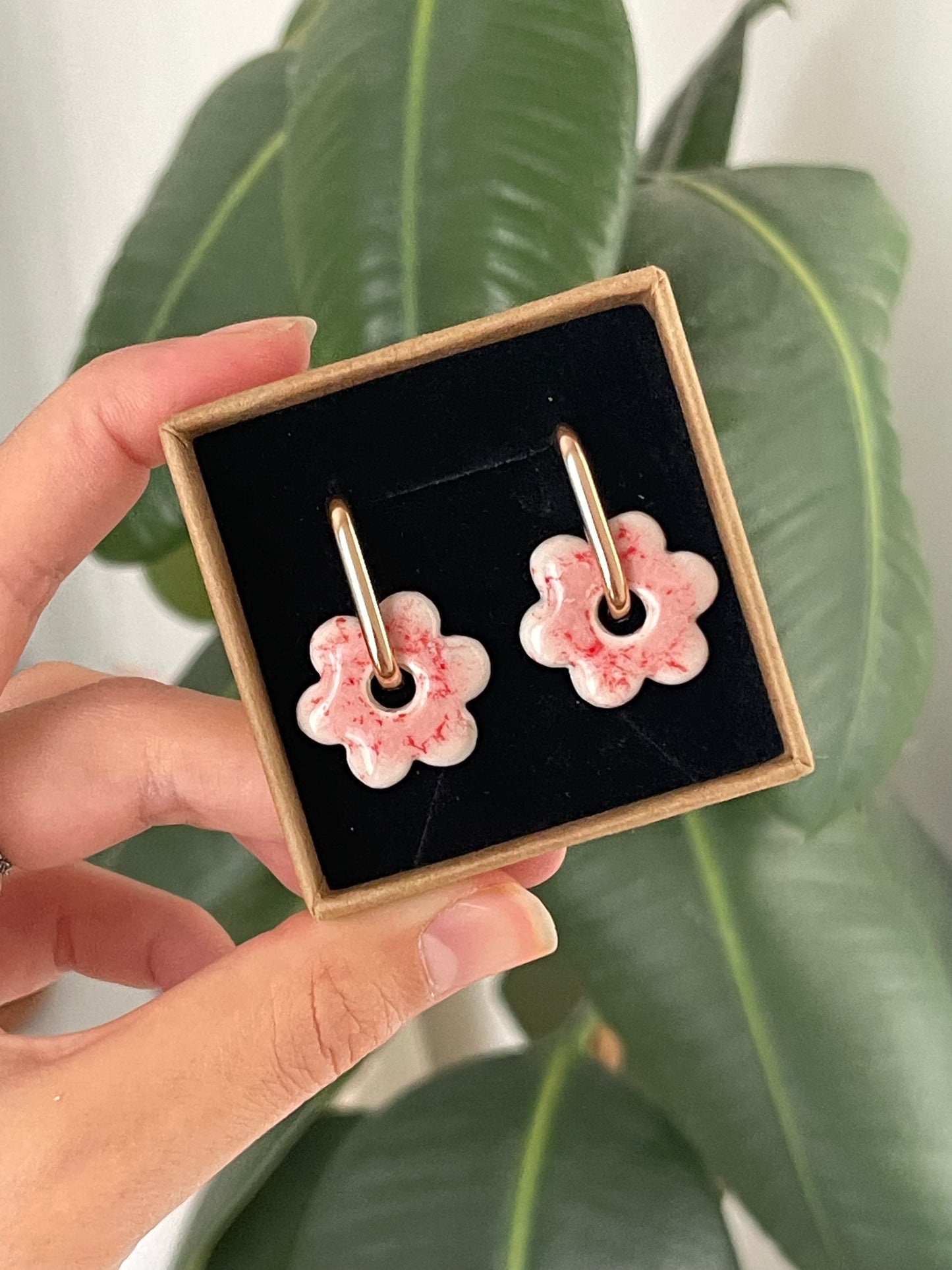 boucles d'oreilles fleur artisanales