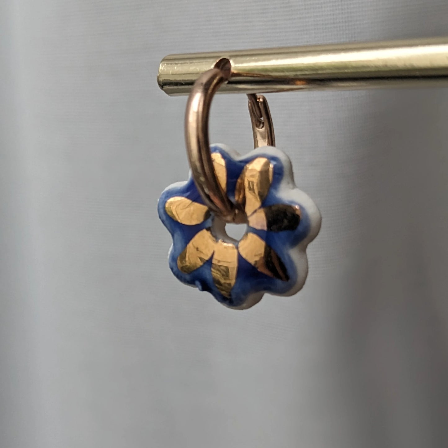 BO888 mini fleur cobalt et or