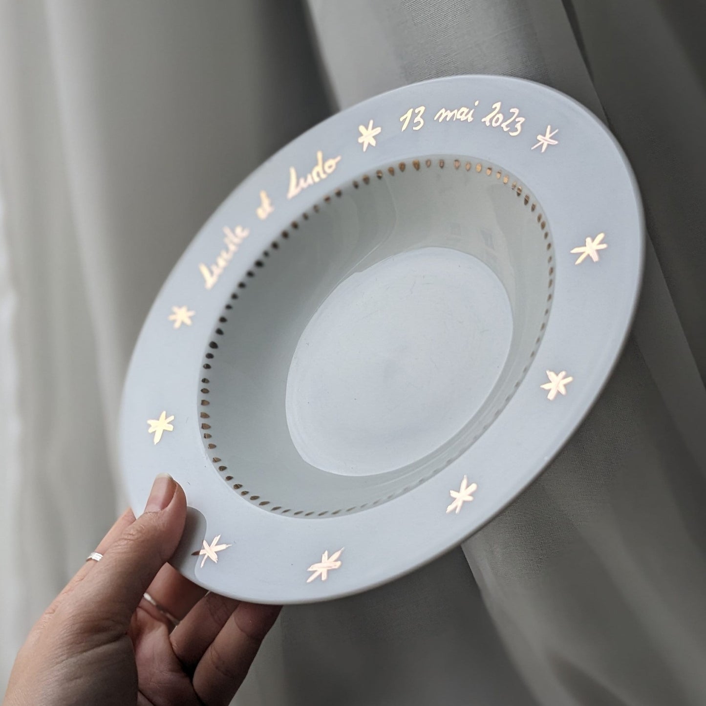 Porcelaine vintage personnalisée à l'or véritable
