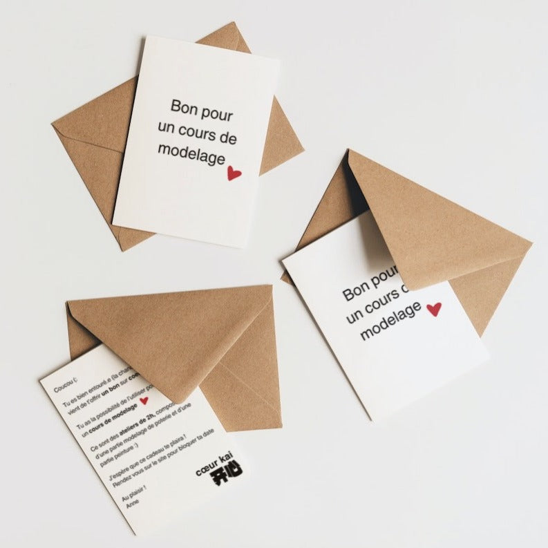Carte cadeau cours de modelage 🎁