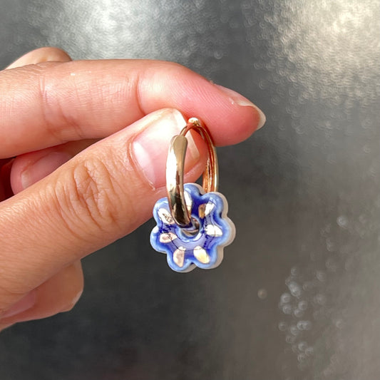 BO888 mini fleur cobalt et or