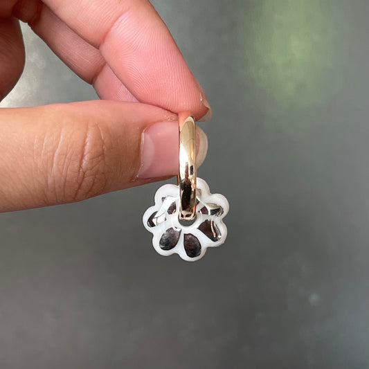 BO888 mini fleur blanc et argent