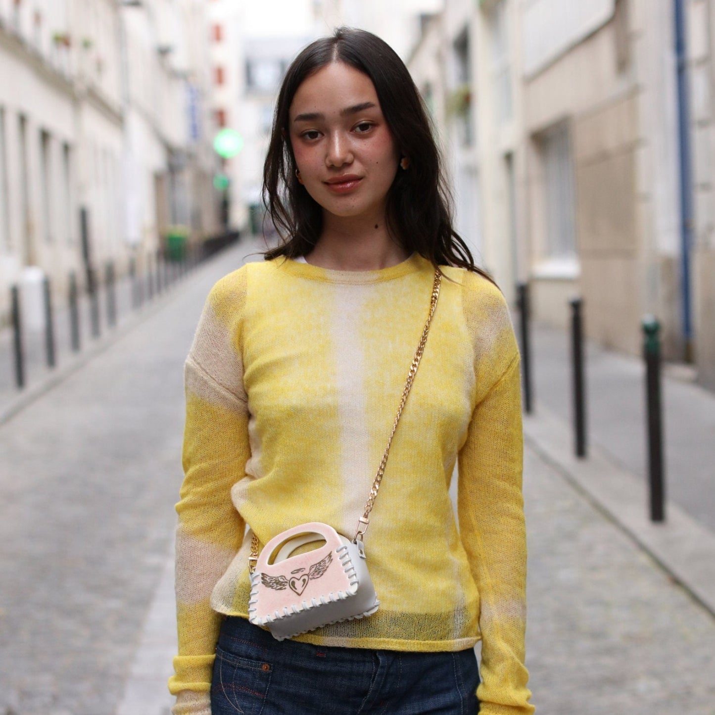 Sac porcelaine et cuir upcyclé 🤍angel🤍